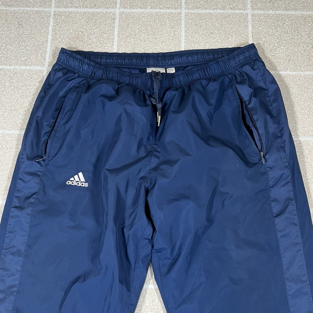 Adidas Vintage Y2K Track Suit Men's Size Sz L Nylon Windbreaker Navy Blue - Picture 9 of 16